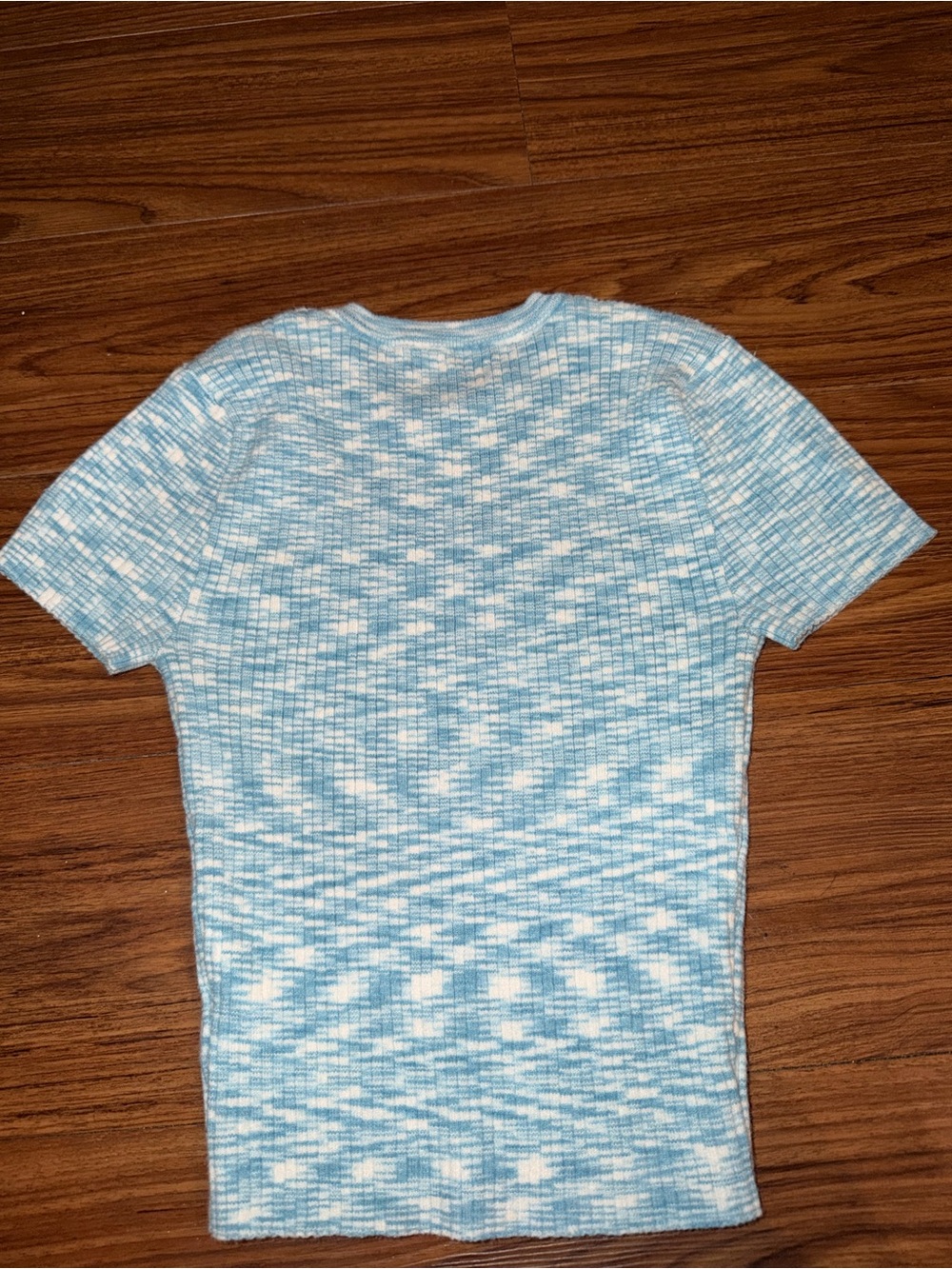 Fitz + Eddy Sky Blue Short-Sleeve Ribbed Crop Top - Picture 2 of 2